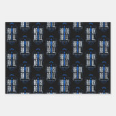 Blauw Paarse & Groene Rock & Roll Inpakpapier Vel (Voorkant)