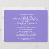 Blauw paarse hibiscus bloem bruiloft kaart (Achterkant)