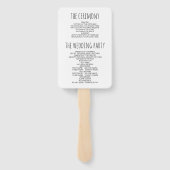 Blauw, paarse hortensia bloem bruiloft programma handwaaier (Achterkant)