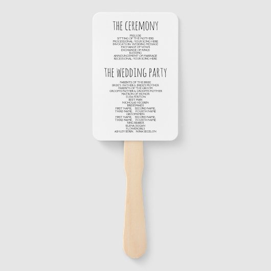 Blauw, paarse hortensia bloem bruiloft programma handwaaier (Achterkant)