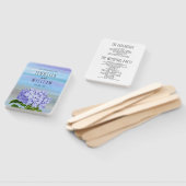 Blauw, paarse hortensia bloem bruiloft programma handwaaier (Niet-gemonteerd)