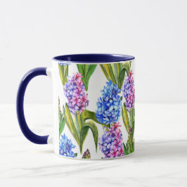 Blauw & Paarse Hyacint Bloemen Mok