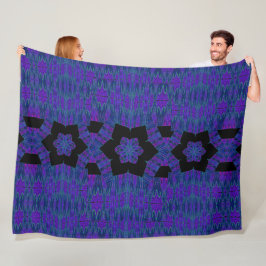 Blauw Paarse in zwart Lotus Fleece Deken