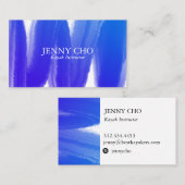 Blauw paarse inktverfband visitekaartje (Voorkant / Achterkant)