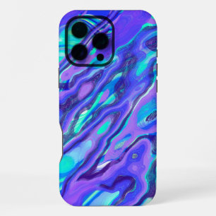 Blauw Paarse Kleurrijke Abstracte Marmeren Textuur iPhone 16 Pro Max Hoesje