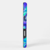 Blauw Paarse Kleurrijke Abstracte Marmeren Textuur iPhone Hoesje (Rechterkant)