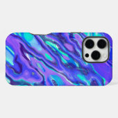 Blauw Paarse Kleurrijke Abstracte Marmeren Textuur iPhone Hoesje (Achterkant horizontaal)