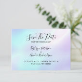 Blauw Paarse Kleurverschuiving Save The Date Uitno Kaart (Staand voorkant)