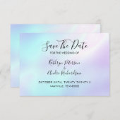 Blauw Paarse Kleurverschuiving Save The Date Uitno Kaart (Voorkant / Achterkant)