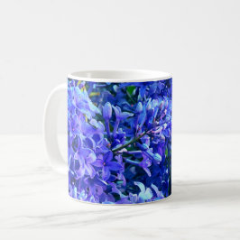 Blauw paarse lilis romantisch blauw paarse bloemen koffiemok