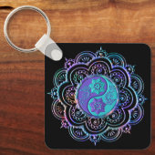 Blauw & Paarse Mandala Sleutelhanger (Voorkant)