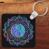 Blauw & Paarse Mandala Sleutelhanger (Achterkant)
