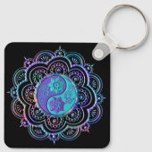 Blauw & Paarse Mandala Sleutelhanger (Achterkant)