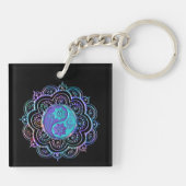 Blauw & Paarse Mandala Sleutelhanger (Achterkant)
