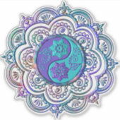 Blauw & Paarse Mandala Sticker (Voorkant)