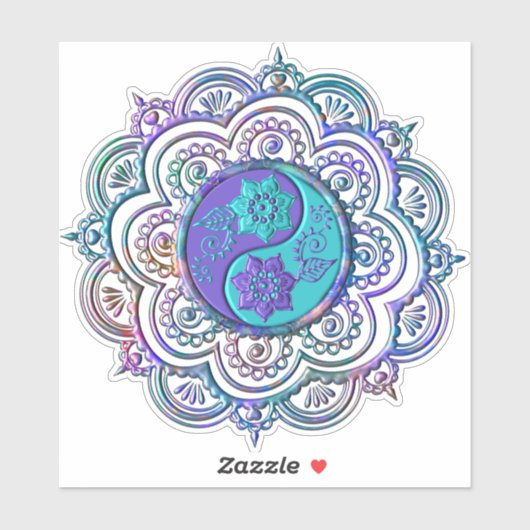 Blauw & Paarse Mandala Sticker (Vel)