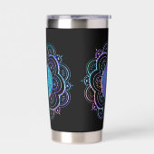 Blauw & Paarse Mandala-waterfles Geïsoleerde Drinkbeker (Links)