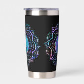 Blauw & Paarse Mandala-waterfles Geïsoleerde Drinkbeker (Rechts)