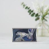 Blauw Paarse Marmer Visitekaartje (Staand voorkant)