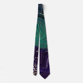 Blauw & Paarse Marmeren Gouden Glitter Necktie Stropdas (Achterkant)