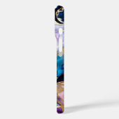 Blauw Paarse Marmeren Hoestelcase Goud Luxe Case-Mate iPhone Case (Achterkant / Links)