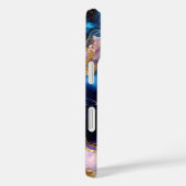 Blauw Paarse Marmeren Hoestelcase Goud Luxe Case-Mate iPhone Case (Achterkant / Rechts)