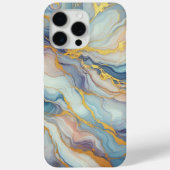 Blauw Paarse Mauve Roze Gouden Marmeren Kunstpatro Case-Mate iPhone Case (Achterkant)