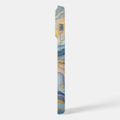 Blauw Paarse Mauve Roze Gouden Marmeren Kunstpatro iPhone Hoesje (Linkerkant)