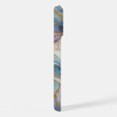 Blauw Paarse Mauve Roze Gouden Marmeren Kunstpatro iPhone Hoesje (Rechterkant)