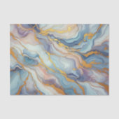 Blauw Paarse Mauve Roze Gouden Marmeren Kunstpatro Tissuepapier (Voorkant)