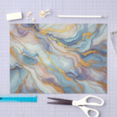 Blauw Paarse Mauve Roze Gouden Marmeren Kunstpatro Tissuepapier (Craft)