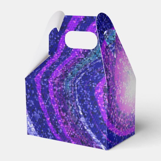 Blauw paarse melkweg mozaïek bedankdoosjes (Achterkant)