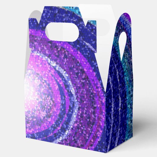 Blauw paarse melkweg mozaïek bedankdoosjes (Geopend)