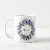 Blauw & Paarse Mooie Wildflowers Krans Custom Koffiemok (Links)