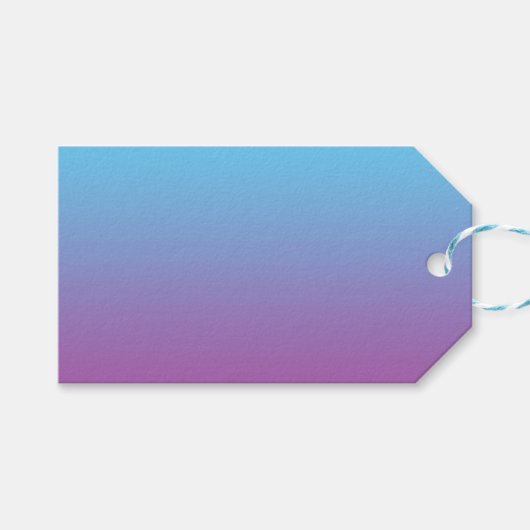 Blauw & Paarse Ombre Cadeaulabel (Voorkant (Horizontaal))