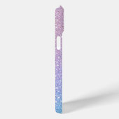 Blauw Paarse Ombre Glitter Gepersonaliseerd Case-Mate iPhone Case (Achterkant / Rechts)