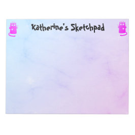 Blauw Paarse Ombre Grappige Engel Kat Kinder Schet Notitieblok