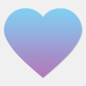 Blauw & Paarse Ombre Hart Sticker (Voorkant)