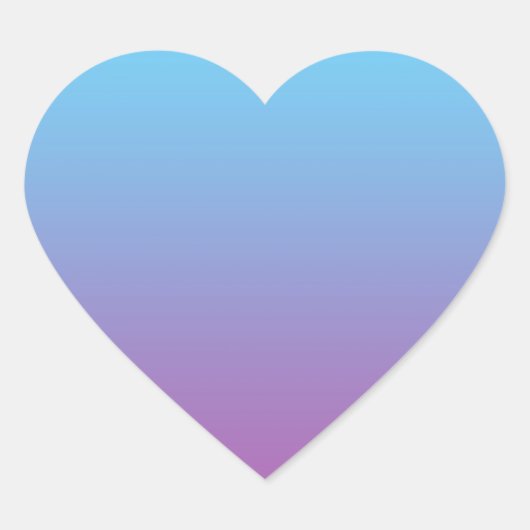 Blauw & Paarse Ombre Hart Sticker (Voorkant)