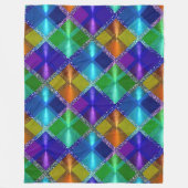 Blauw Paarse Oranje Groene Glitter Plaid Ontwerp Fleece Deken (Voorkant)