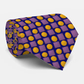Blauw Paarse Oranje Patroon Stropdas (Opgerold)