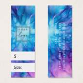 Blauw paarse patroonprijs hang label mini visitekaartjes (Voorkant /achterkant)