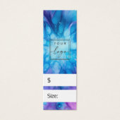 Blauw paarse patroonprijs hang label mini visitekaartjes (Voorkant)
