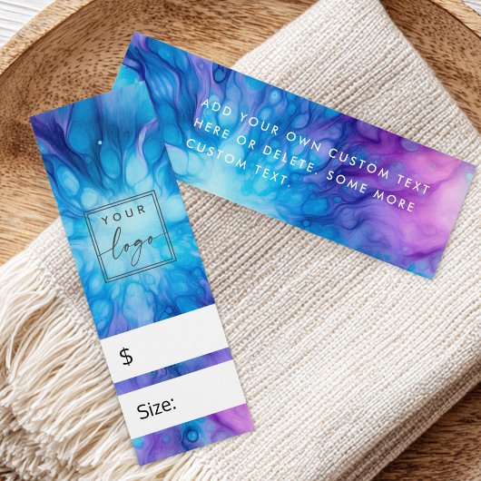 Blauw paarse patroonprijs hang label mini visitekaartjes