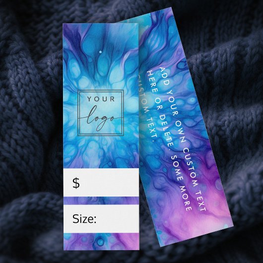 Blauw paarse patroonprijs hang label mini visitekaartjes