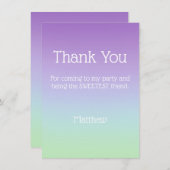 Blauw Paarse Regenboog Jongen Bedanktkaart Kaart (Voorkant / Achterkant)