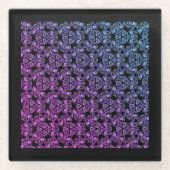 Blauw Paarse Roze Abstract Glazen Onderzetter (Voorkant)