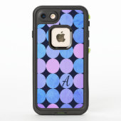 Blauw Paarse & Roze Cirkels Monogram (Achterkant)