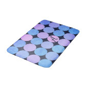 Blauw Paarse & Roze Cirkels Monogram Badmat (Gekanteld)