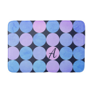 Blauw Paarse & Roze Cirkels Monogram Badmat
